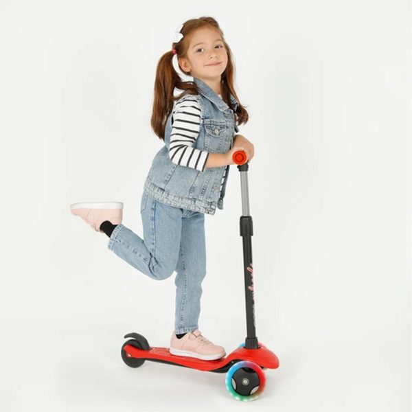 Cool Wheels Star Işıklı 3 Tekerlekli Çocuk Scooter KIRMIZI - Görsel 5