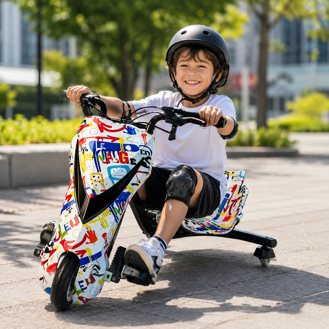 Çocuk 3 Teker Drift Scooter - Beyaz - Görsel 2