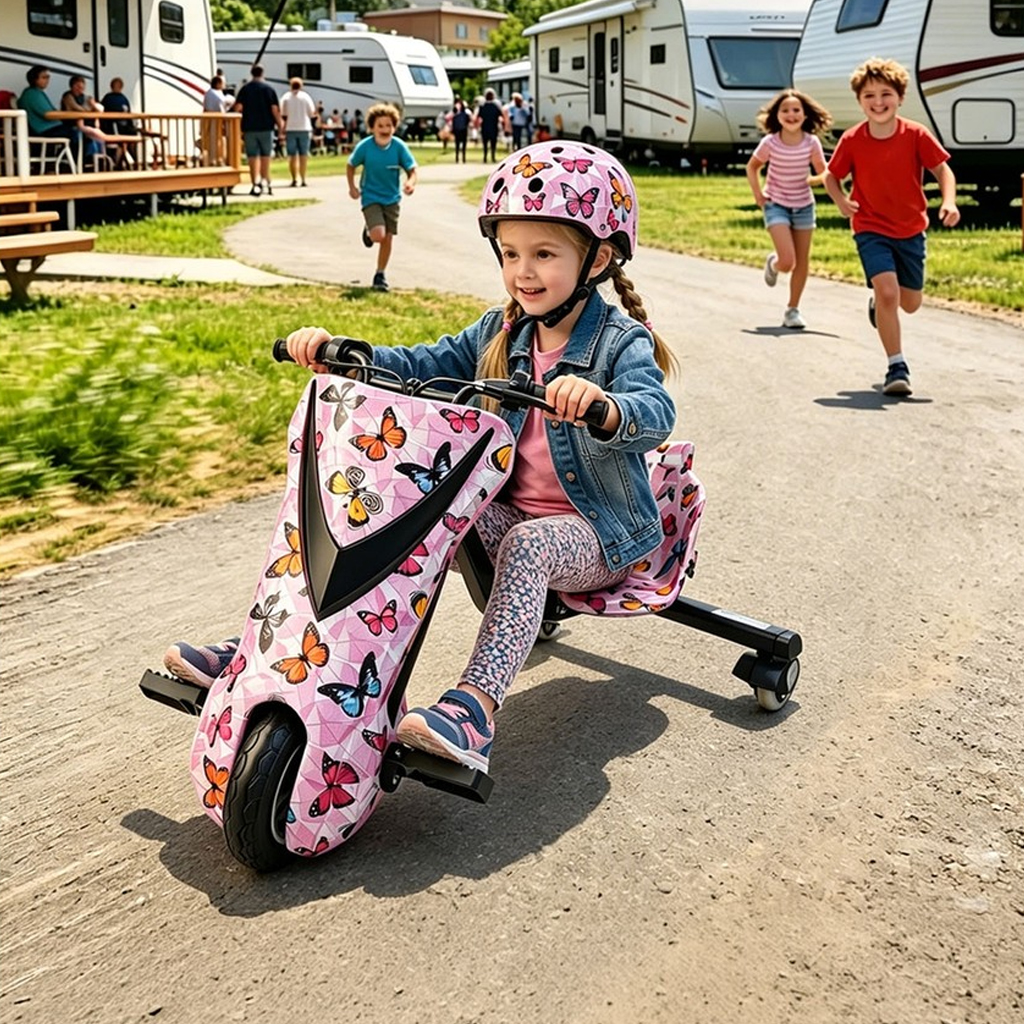 Çocuk 3 Teker Drift Scooter - Kelebek - Görsel 2